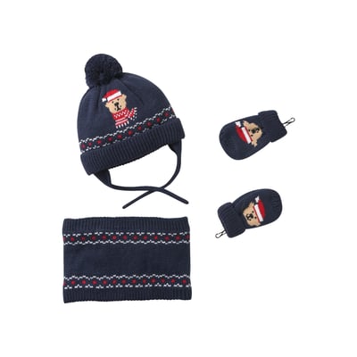 Ensemble bonnet, snood et moufles VERTBAUDET