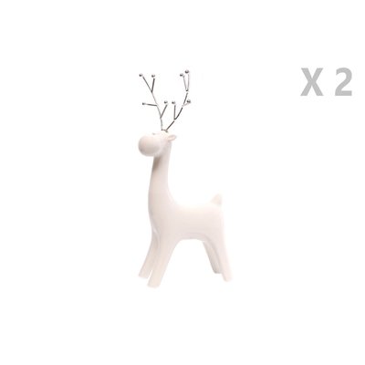 Lot de 2 Déco de Noël design Renne Ice Xmas TOILINUX
