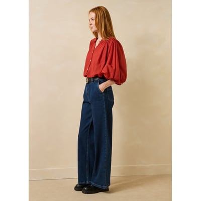Jean droit taille haute en coton biologique LA FEE MARABOUTEE