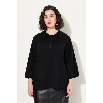 Pull avec coutures fantaisie, col polo ULLA POPKEN