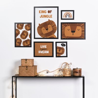 Lot 6 de cadres photos animalier bois FUNNY FACTORY