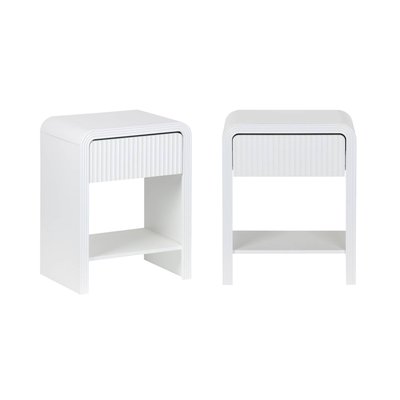 Table de chevet effet bois rainuré 1 tiroir (lot de 2) JULIA SWEEEK