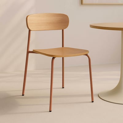 Lot de 2 chaises en métal et bois, LILA OVIALA