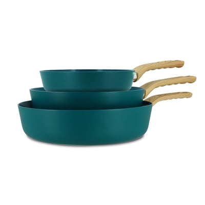 Set de 3 poêles en aluminium recyclé, COLORAMA MENASTYL