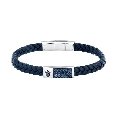 Bracelet acier, cuir RECYCLED LEATHER MASERATI