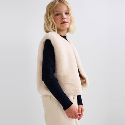 Cardigan sans manches imitation fourrure MONOPRIX