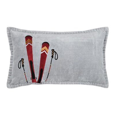 Coussin rectangulaire ski en velours LOVELY CASA