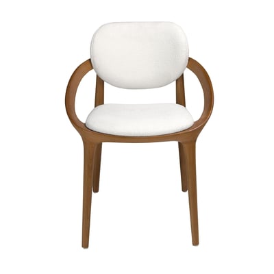 Chaise en tissu blanc cassé ANGEL CERDA