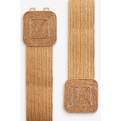 Ceinture large en raphia avec boucle carrée NEXT