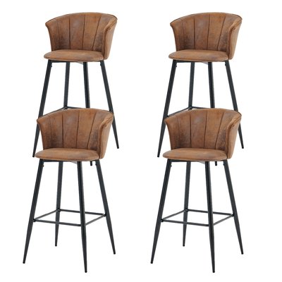 Lot de 4 tabourets de bar rétro industriel,DONCIC MEUBLES COSY