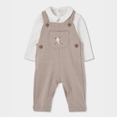 Ensemble bébé garçon maille carreaux broderie petit chien BOBOLI