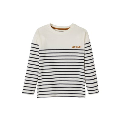 Tee-shirt marinière détail flocage velours VERTBAUDET