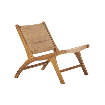 Fauteuil lounge en bois teck massif et corde tressée YARI MILIBOO