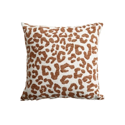 Coussin décoratif carré en jacquard chenille à motif léopard DOUCEUR D'INTÉRIEUR