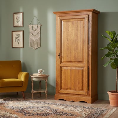 Bonnetière en chêne massif 1 porte 3 tablettes - LA BRESSE HELLIN, DEPUIS 1862