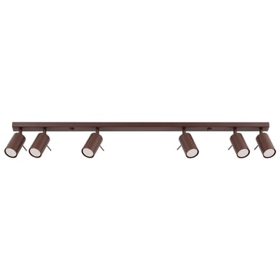 Plafonnier Acier Marron GU10 6 RING EDEN