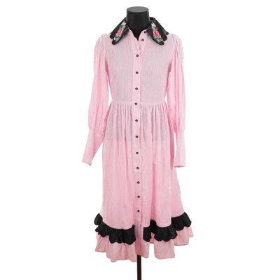 Robe D'été Manoush Neuve Avec étiquettes - Taille L, Rose, Longueur Genou, Style Plage