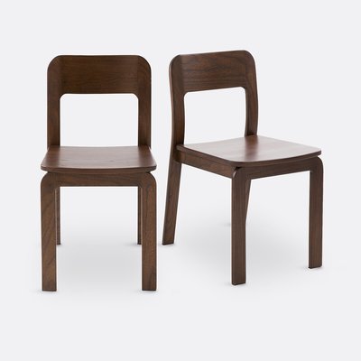 Set van 2 walnoot gebeitste stoelen, Talet LA REDOUTE INTERIEURS
