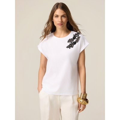 T-shirt réalisée en jersey de coton uni OLTRE