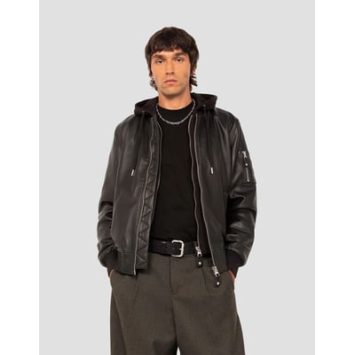 Bomber en cuir, à capuche, LCSPORT SCHOTT