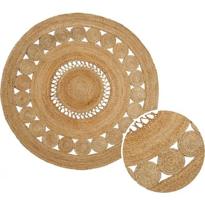 Tapis rond en jute tressée fait main esprit naturel RECOLLECTION