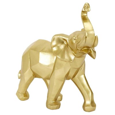 Eléphant en polyrésine dorée Origami 27.5 x 14 x 30 cm CMP