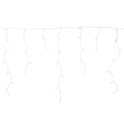 Rideau lumineux stalactite d'extérieur 5 m 300 LED blanc froid avec minuteur et transformateur ATMOSPHERA