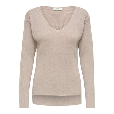 Pull maniche lunghe con scollo a V in maglia con fili metallizzati JDY