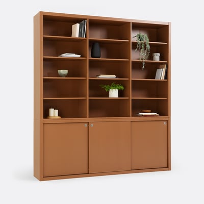 Alexandrie 15-Compartment 3-Door Bookcase with Matte Paint Finish LA REDOUTE INTERIEURS
