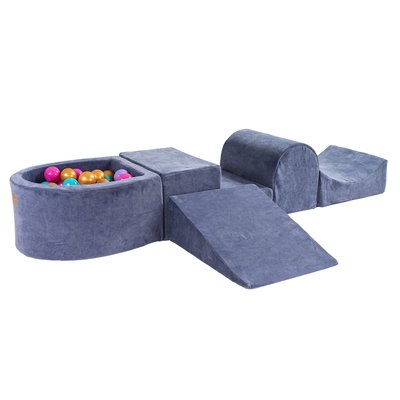 Aire De Jeux en Mousse avec Piscine à Balles, VELOURS MEOW BABY