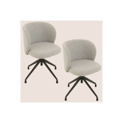 Chaises pivotantes réglables en hauteur en lin (lot de 2) - MIA HELLIN, DEPUIS 1862