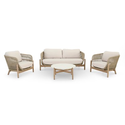 Salon de jardin 4 places, bois, PROVENZA DEFORA HOME