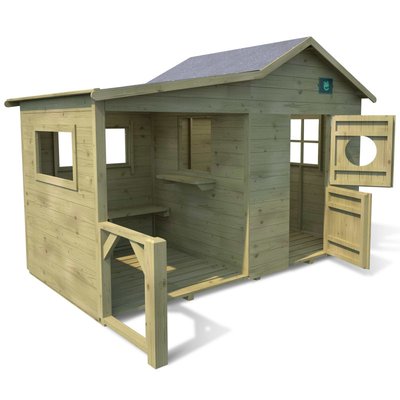Cabane en bois enfant avec préau HACIENDA SOULET