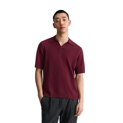 Polo en maille relaxed en coton bio mélangé et structuré MARC O’POLO DENIM