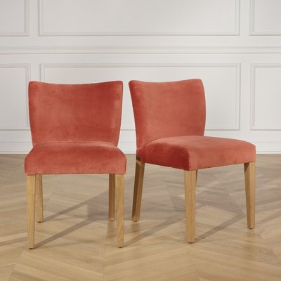 Lot de 2 chaises en chêne et velours MELANIA ROBIN DES BOIS