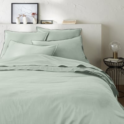 Victor Plain Washed Cotton Satin 300 Thread Count Duvet Cover LA REDOUTE INTERIEURS