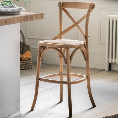 Chaska French Café Counter Stools with Rattan Seat (Set of 2) ÉDITÉ