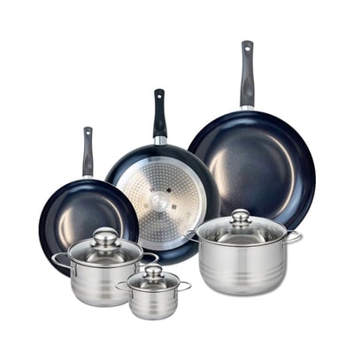3 poêles 24/28/32cm + 3 faitouts 12/16/20cm PRIMA BRILLANT ELO