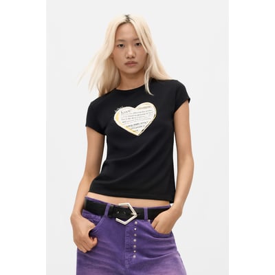 T-SHIRT EN MAILLE IMPRIMÉE DESIGUAL