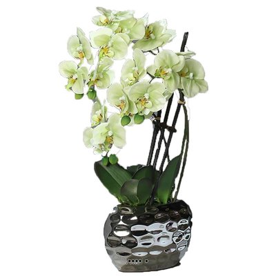 Orchidée factice 3 hampes en pot céram ARTIFICIELLES