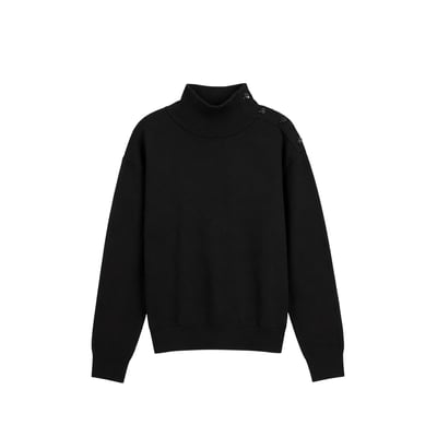 Pull tricot boutons strass épaules IKKS