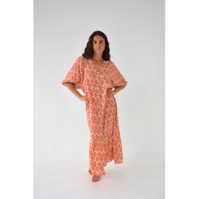 Robe imprimée boutonnée volant MICA MINDTRAVELER