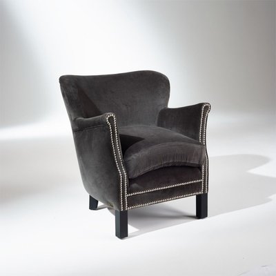 Fauteuil club clouté velours - MAX ROBIN DES BOIS