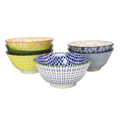 Lot de 6 bols médiums design 3, SABAE ARTIME