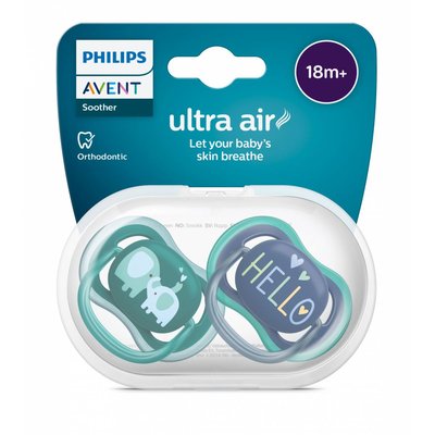Lot de 2 sucettes Ultra Air 18 mois et + Coloris mixtes SCF349/19 PHILIPS AVENT