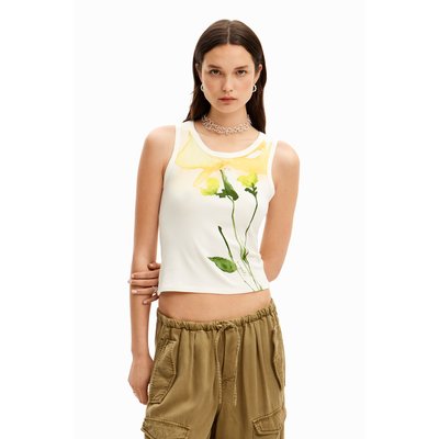 Desigual - T-shirt en maille à motif aquarelle fleur DESIGUAL