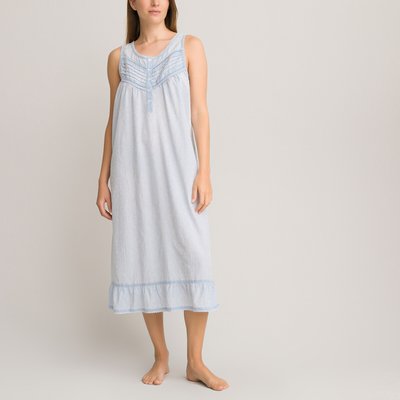 Chemise de nuit plumetis sans manches en coton bio ANNE WEYBURN