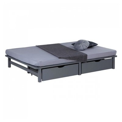 Lit simple 90x200 avec tiroir naturel HOMESTYLE4U