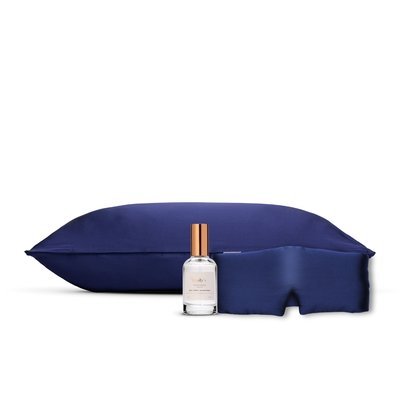 Pack sérénité Taie d'oreiller, Masque de nuit bandeau en PURE SOIE et Brume d'oreiller EMILY'S PILLOW