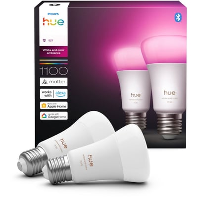 Ampoule LED connectée E27 White&Color Ambiance pack de 2 PHILIPS HUE